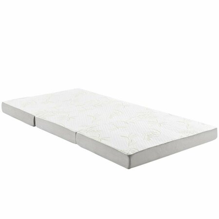 MODWAY FURNITURE 4 H x 80 W x 39 L in. Relax Tri-Fold Mattress for Twin Bed, White MOD-5782-WHI